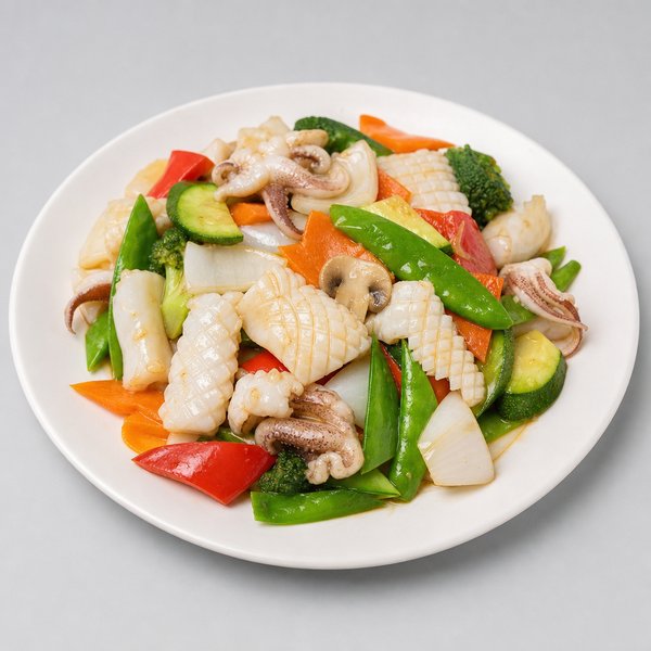 Squid w. Mixed Vegetables — Grand Wok Brooklyn